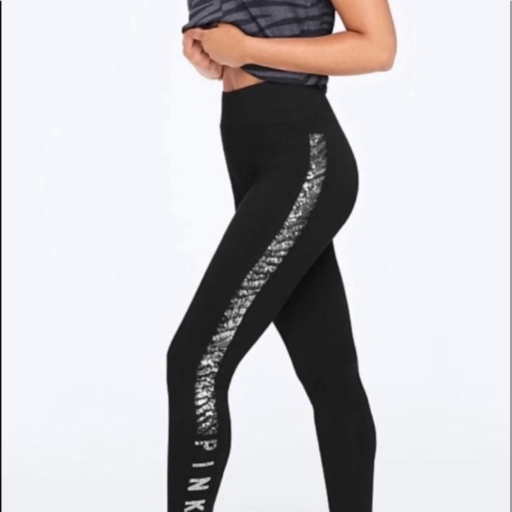 Pink VS zebra bling leggings and tee set